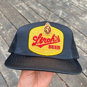 Vintage STROHLS BEER embroided trucker hat